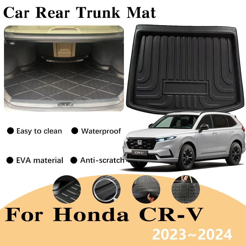 Car EVA Rear Trunk Mats For Honda CR-V 2023 2024 CRV CR V Breeze Anti-dirty Trunk Waterproof Carpet Storage Pad Rug Accessories