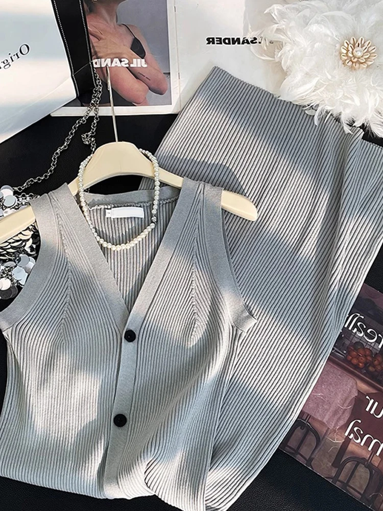 

Элегантное трикотажное платье с V-образным вырезом, летнее, повседневное, универсальное, стройнящее, средней длины, цельное, в корейском стиле, свободного кроя