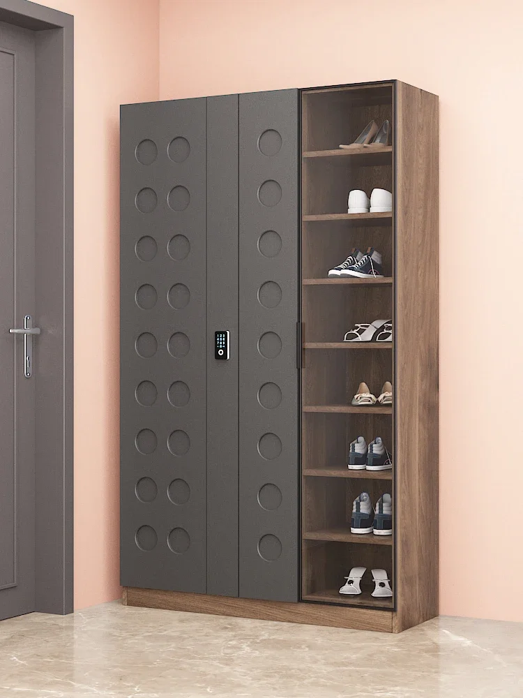 Popular Transparent Large Capacity Multi-Layer High-End Shoe Cabinet with Lock outside the Door and Corridor