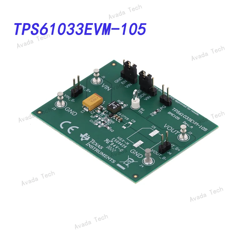 

Avada Tech TPS61033EVM-105 TPS61033 оценочный модуль для 5-V, 5-a повышающий преобразователь с управлением PG и PFM/PWM