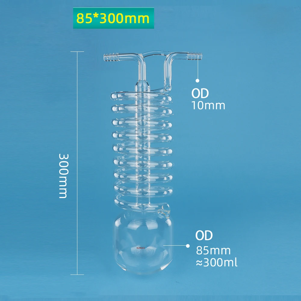 

1 Piece vacuum serpentine cold trap borosilicate integrated condenser glass instrument laboratory teaching equipment 40/50/85mm