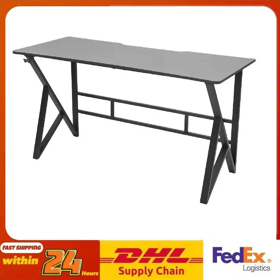 

Density Board & Steel Computer Desk, Large Desktop Gaming Desk 55.12 x 23.62 Inch, K-shaped Leg Stable Office Desk 110LBS Load for Gaming Study Working