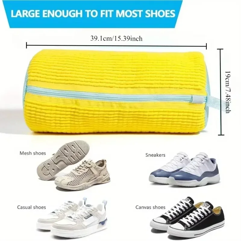 1PCS Wash Shoes Bag Padded Net Laundry Shoes Protector Fluffy fibers Polyester Washing Shoes Machine Laundry Bag Drying Bags