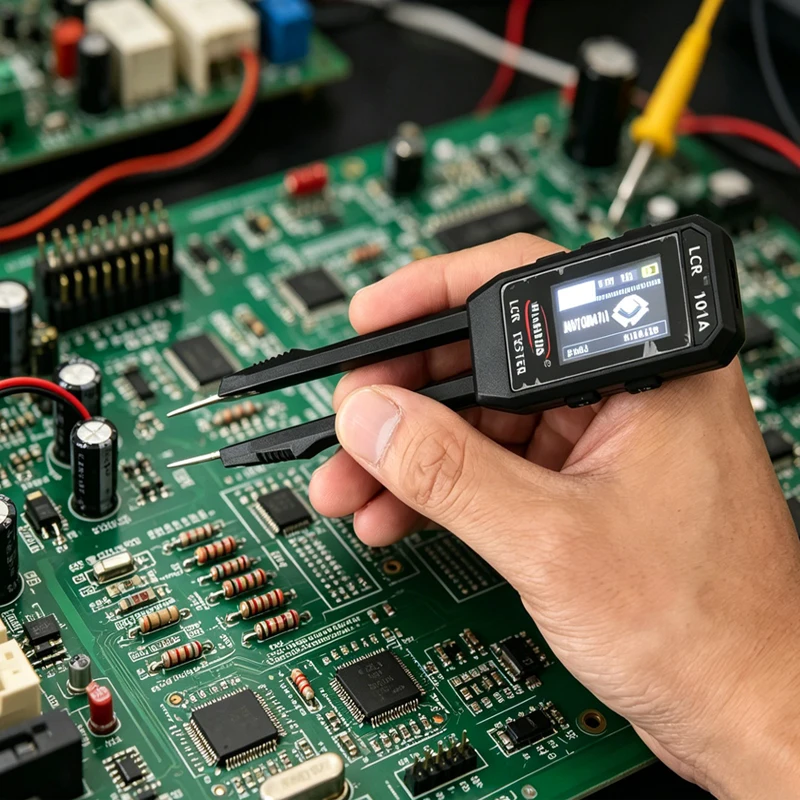 Pince de mesure numérique portable LCR101A, testeur de précision pour résistances, condensateurs, inductances et diodes CMS, outil de réparation électronique