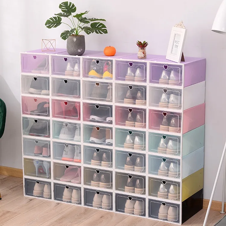 Thickened shoe box men and women household plastic shoe box shoe storage simple multi-layer shoe cabinet shoe rack assembly