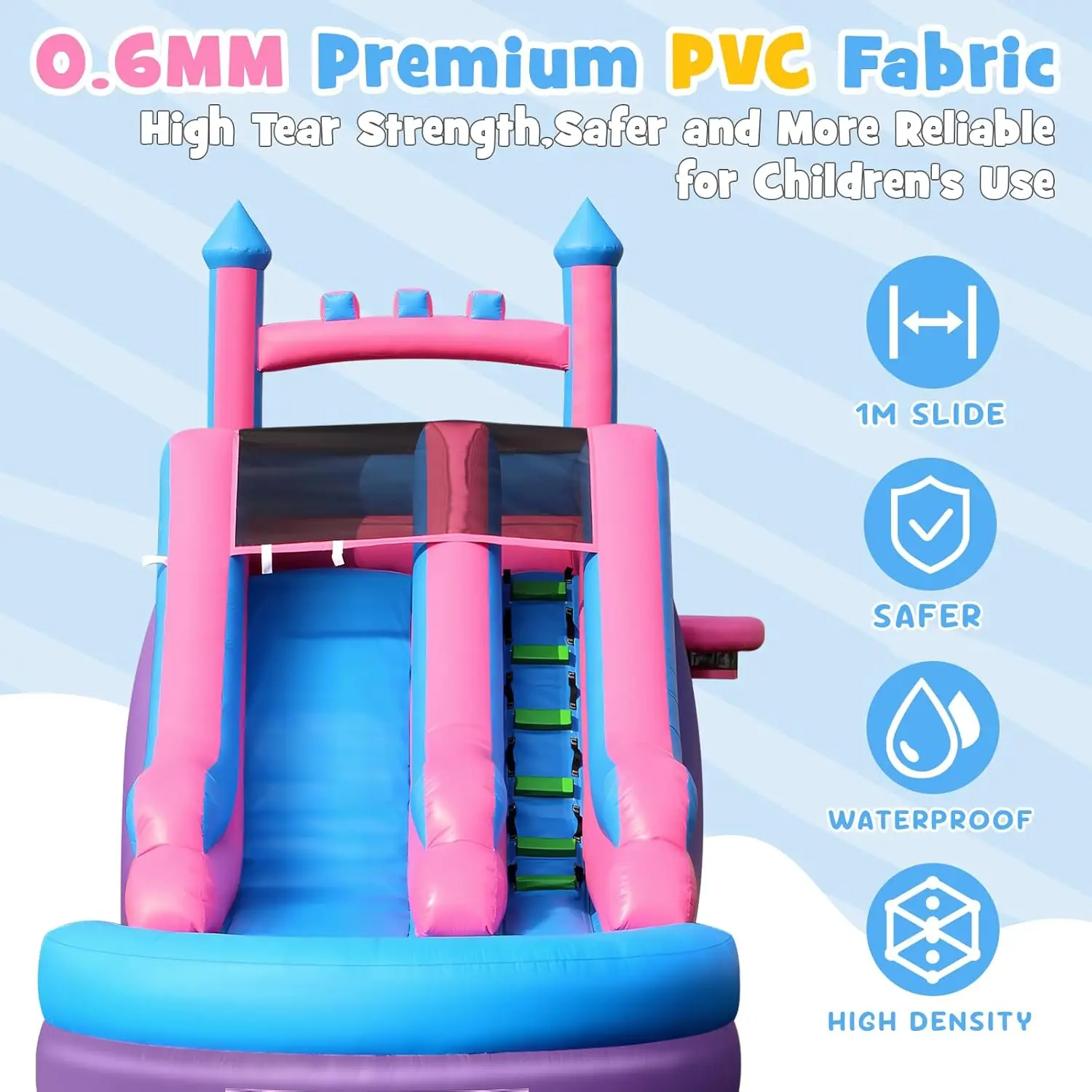 26.2 FT Heavy Duty Inflatable Water Slide with Large Splash Pool, Made of 100% PVC, Perfect for Kids and Adults in Backyard, Outdoor Park, and Pool Parties, Purple view 5