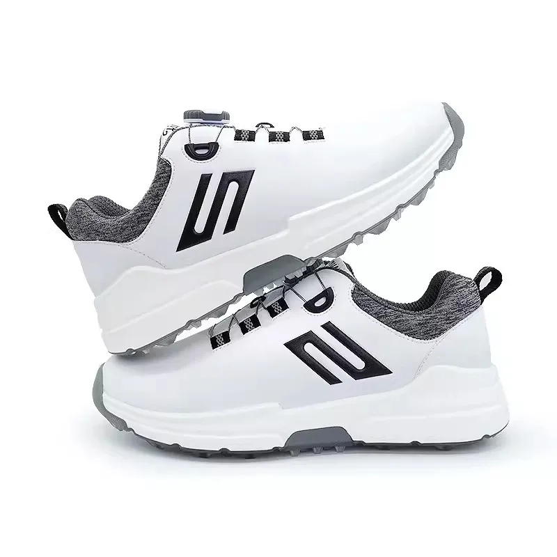 TTYGJ Golf Shoes Men\'s Casual Sports Shoes Comfortable Non-slip Waterproof Rotary Button Laces Without Spikes