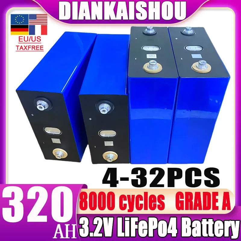 

new 3.2V 320ah 105ah Lifepo4 rechargeable battery DIY 12V 24V 48V A-class RV solar energy storage room vehicle battery tax-free