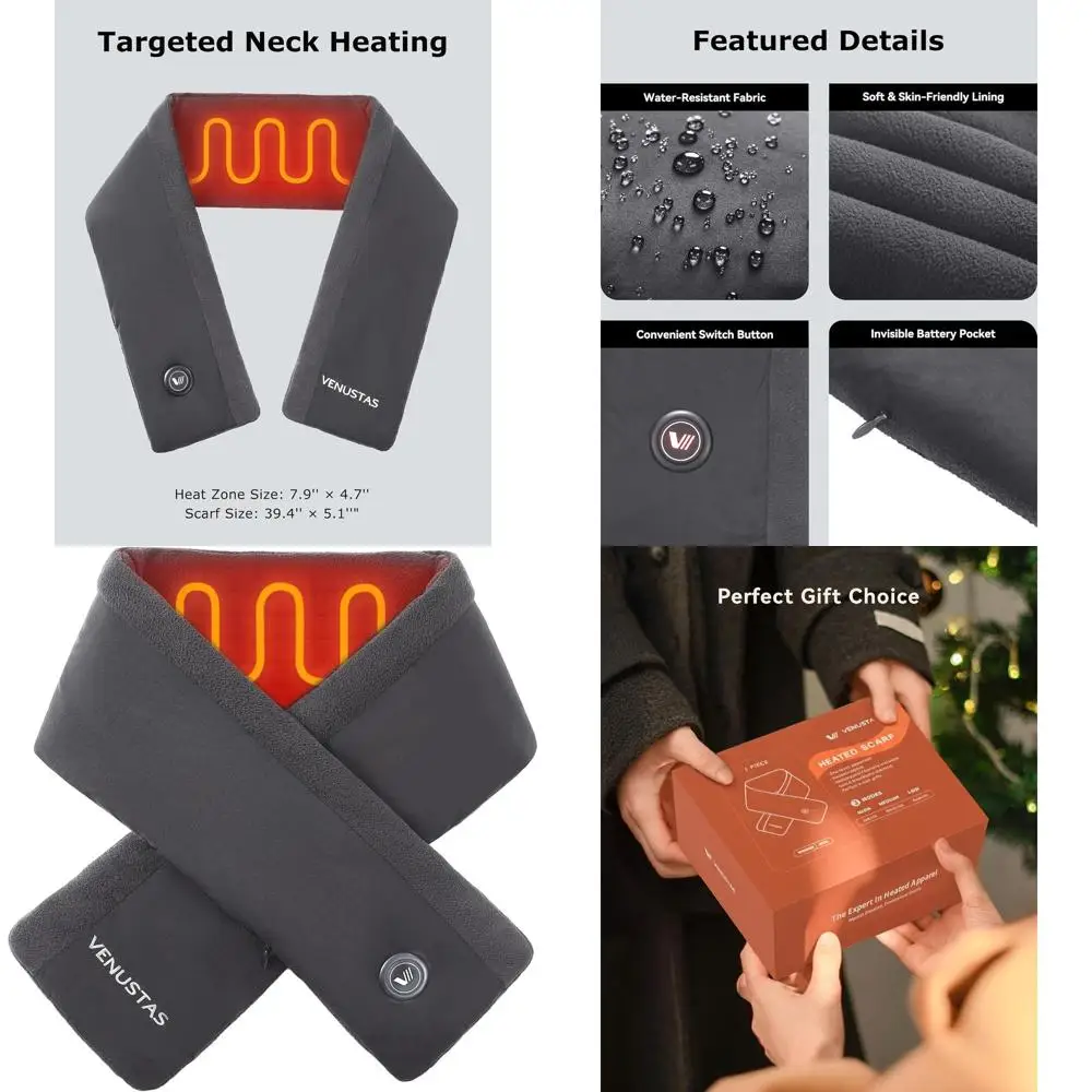 

Long-lasting 20-Hour Rechargeable Heated Scarf for Unisex Comfort