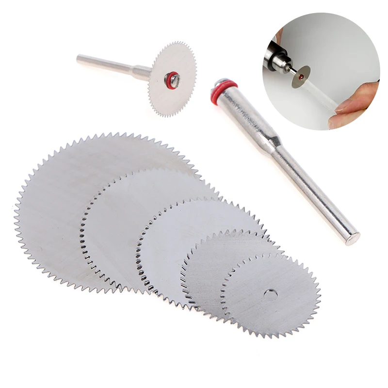 

6Pcs Stainless Steel Slice Metal Cutting Disc With 1 Mandre For Rotary Tools 16 18 22 25 32mm Cutting Disc Hand Tools