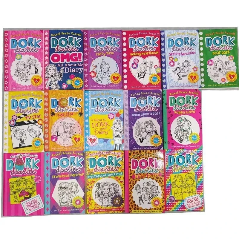 Strange Girl-diario Dork Diaries edición para mujer, diario en inglés para niños, juego completo de 16 libros