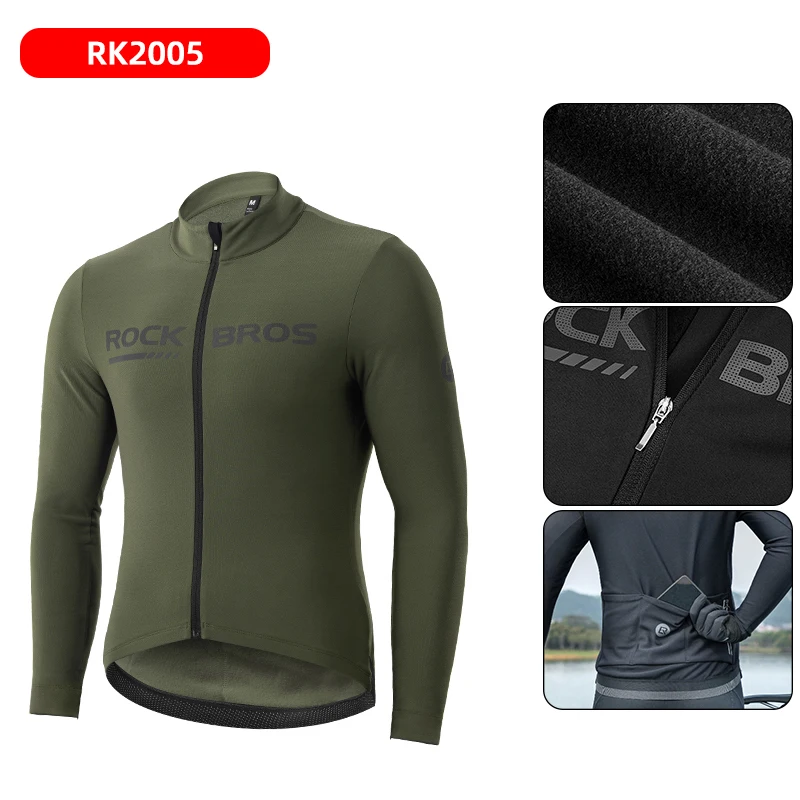 ROCKBROS Winter Wärmer Fahrrad Jacken Winddicht Thermo Fleece Bike Tops Mantel Männer Frauen MTB Straße Sport Radfahren Trikots Jacke