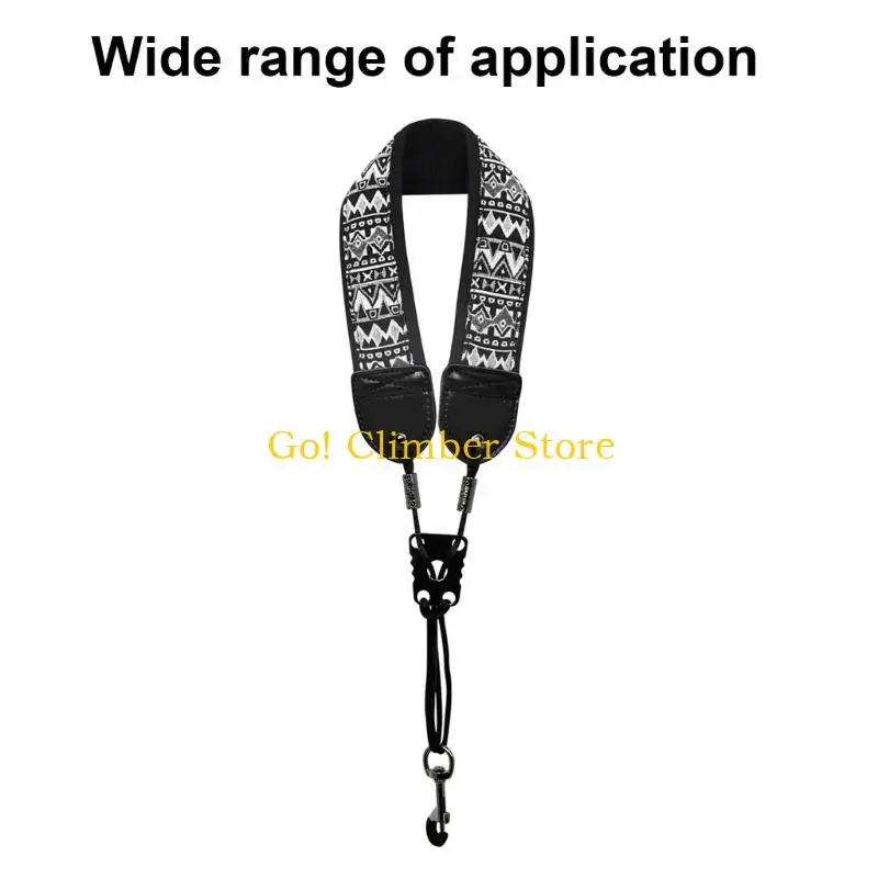 حزام رقبة عملي للساكسفون Q84C مع خطاف ثابت بإبزيم سميك ومبطن #2