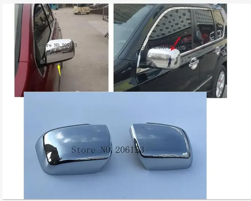 ABS Chrome Rearview Side Door Mirrors Cover Trim Car modeling FOR Nissan X-Trail X Trail T31 2008 2009 2010 2011 2012 2PCS