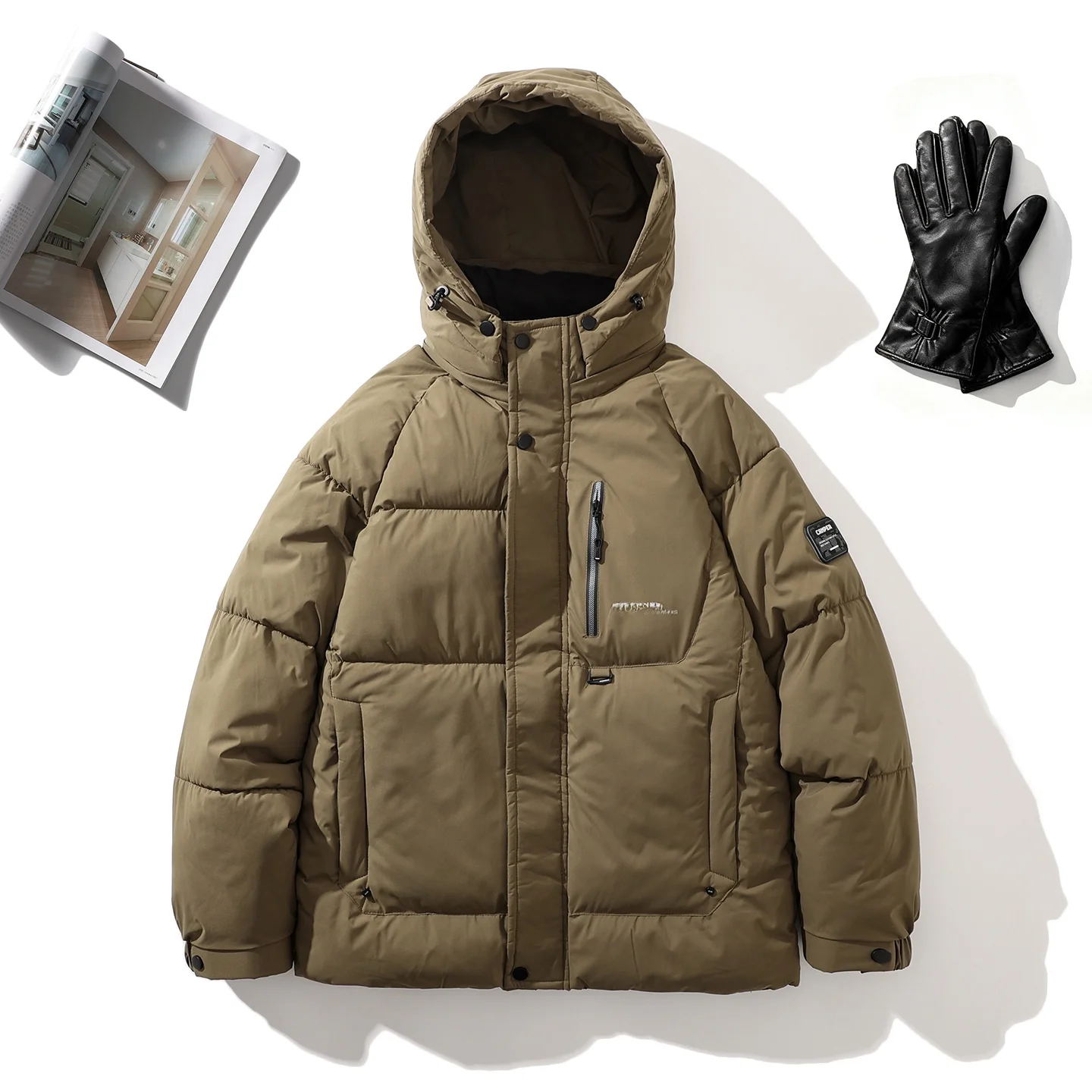 

Мужская хлопковая куртка свободного кроя с капюшоном, утепленная, зимняя, теплая, ветрозащитная, для активного отдыха, повседневная рабочая одежда, модное пальто с длинными рукавами