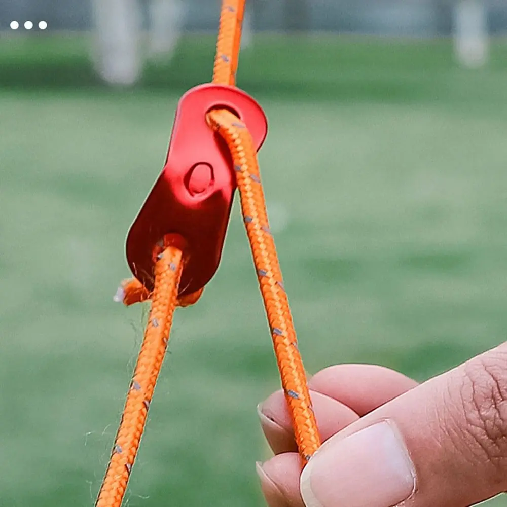 

4mm Outdoor Tent Guyline Ropes Aluminum Alloy 4M Length Adjustment Buckles with 2 Holes Adjuster Tensioner Tarp Canopy Ropes