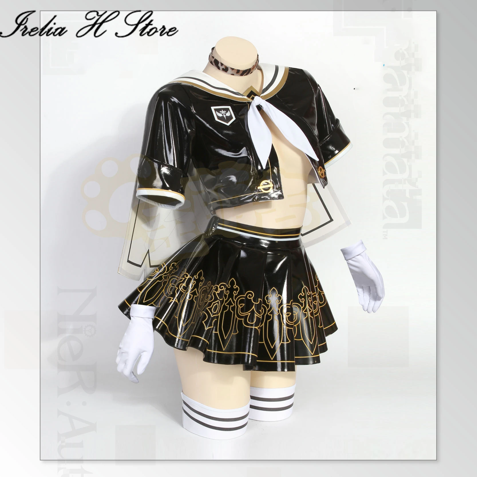 Irelia H Store NieR:Automata Type B 2B Cosplay Costume 2B fanart Game Anime sailor School Uniform blouse skirt sexy briefs image 2