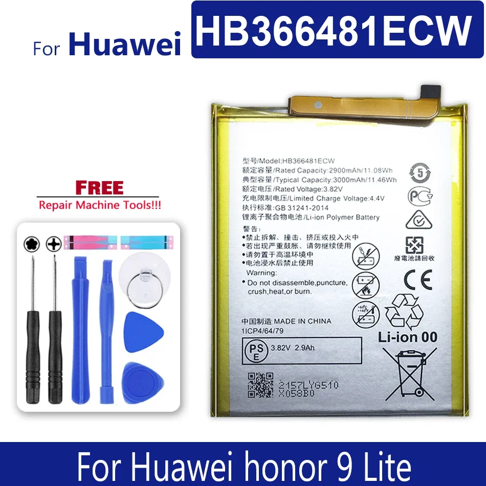 HB366481ECW High Quality Mobile Phone For Huawei Honor 9 Lite / Honor9 Lite Batterie