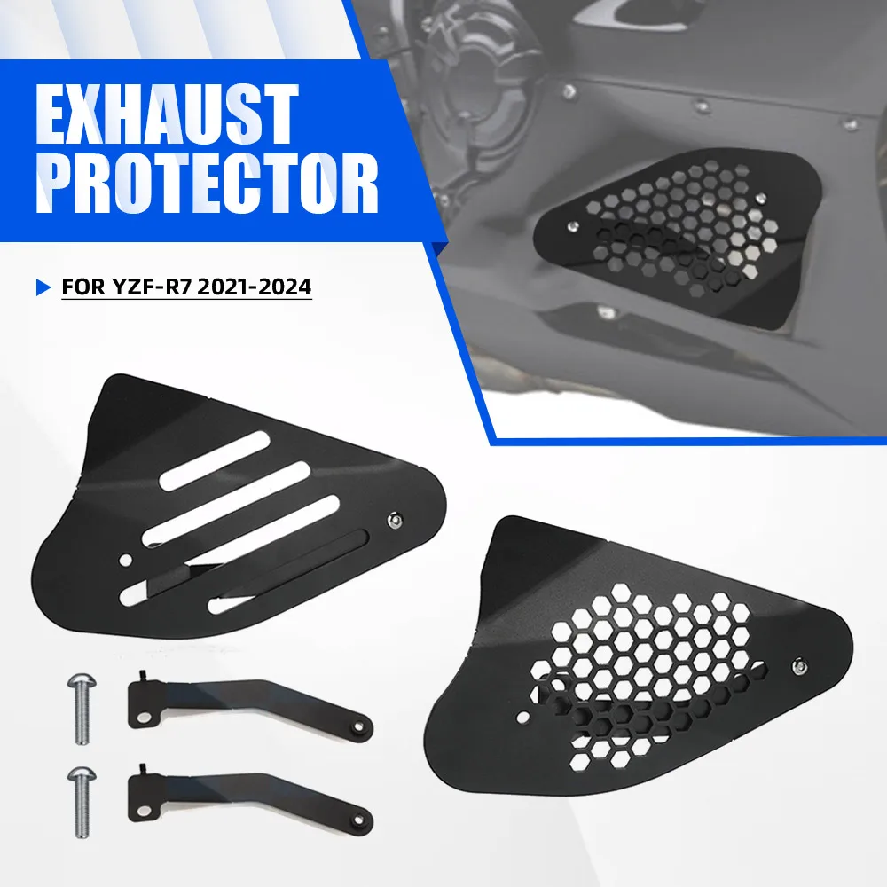YZF R7 Motorcycle Accessories Front Exhaust Pipe Guards Protection For YAMAHA YZF-R7 2021-2024 Muffler Protector Cover Shield