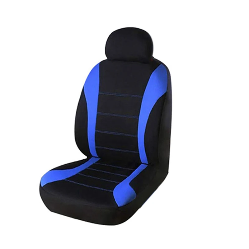 2Pcs/Set Car Seats Cover Front Car Seat Covers Front Airbag Ready Sport Bucket Seats Cover, Blue