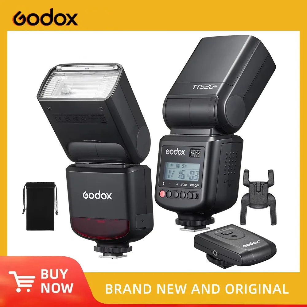 Flash Universal para Cámara Godox TT520III THINKLITE, Inalámbrico, para Cámaras DSLR Canon, Nikon, Pentax, Olympus, para Canon EOS 90D