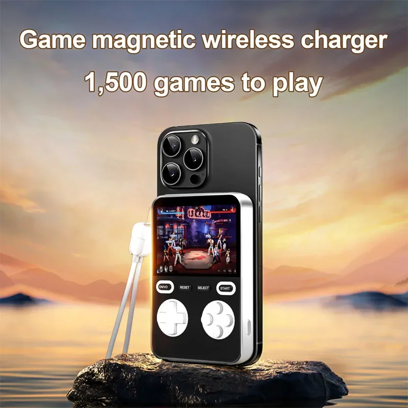 Gaming Magnetic Wireless Charging Power Bank 1,500 games to play 5000mah For iPhone HUAWEI Can charge wirelessly or wired