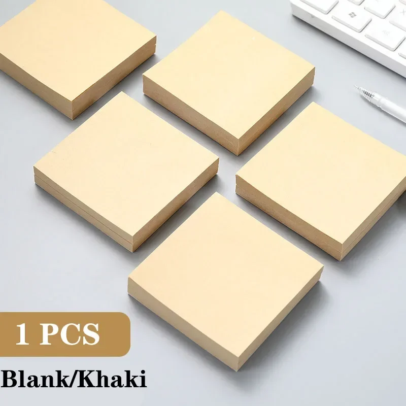 1/3pcs 80Sheets Sticky Notepad Bookmark Notes Khaki / White /Stickers In Notebook Memo Pad Stationery Office School Supplies