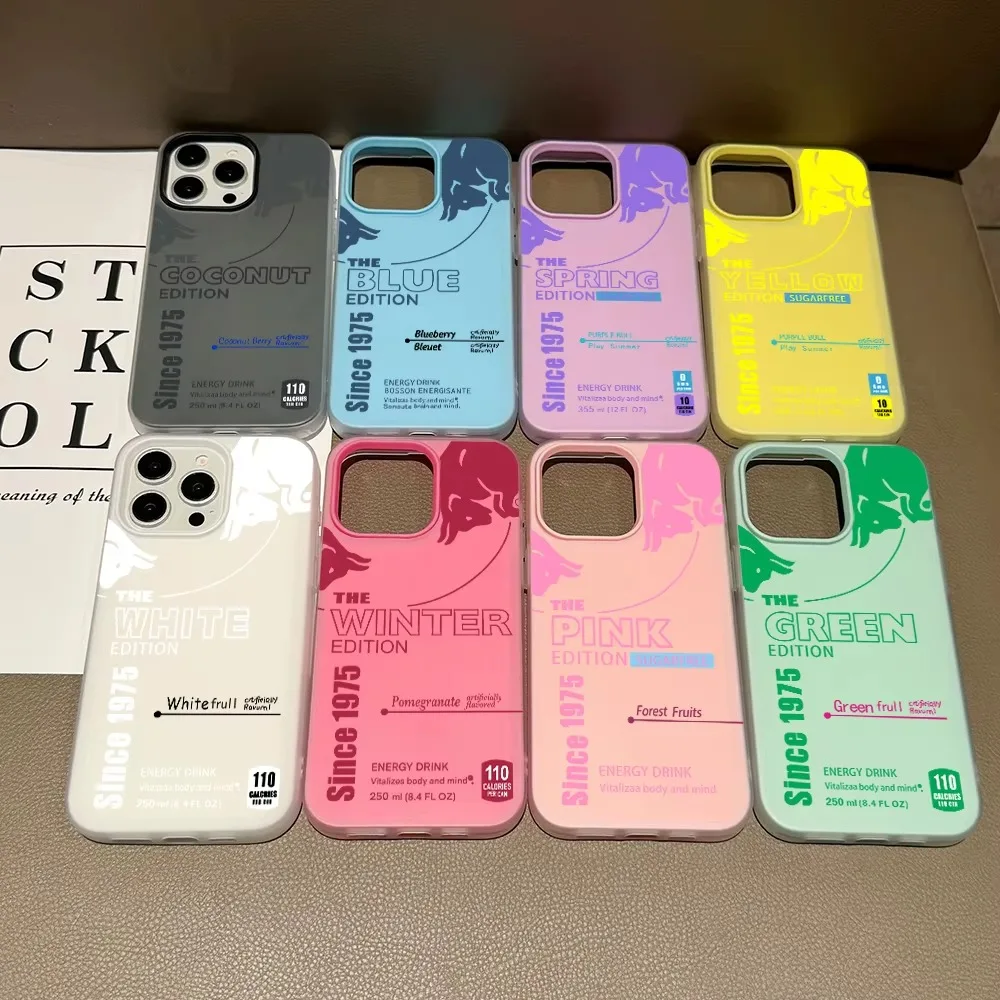 Новый чехол для телефона Bull Energy Drink Juice с узором для iPhone 17 16 e 15 14 13 12 11 Pro Max Plus Jelly Противоударный мягкий чехол 2-в-1 Новый чехол для телефона Bull Energy Drink Juice с узором для iPhone 17 16 e 15 14 13 12 11 Pro Max Plus Jelly Противоударный мягкий чехол 2-в-1