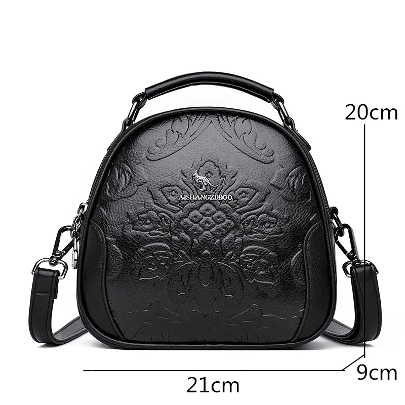 Vintage Embossing Leather Shoulder Crossbody Bags for Women 2022 Fashion Luxury Female Handbags Designer Lady Messenger Tote Bag