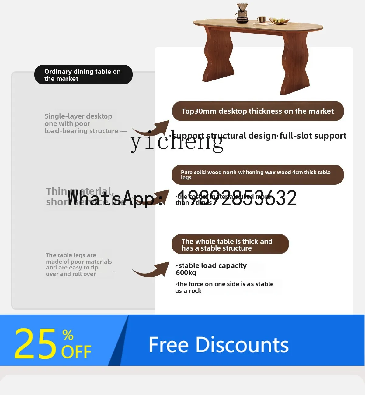 

A1 Simplified Furniture Ripple Dining Table Ash Wood Medium Antique Dining Table Travertine Slate