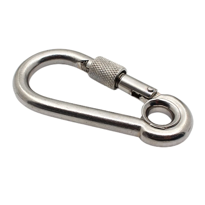 

2 Pcs Spring Hook Screw Locking Carabiner for Hiking Camping Fishing Dropship