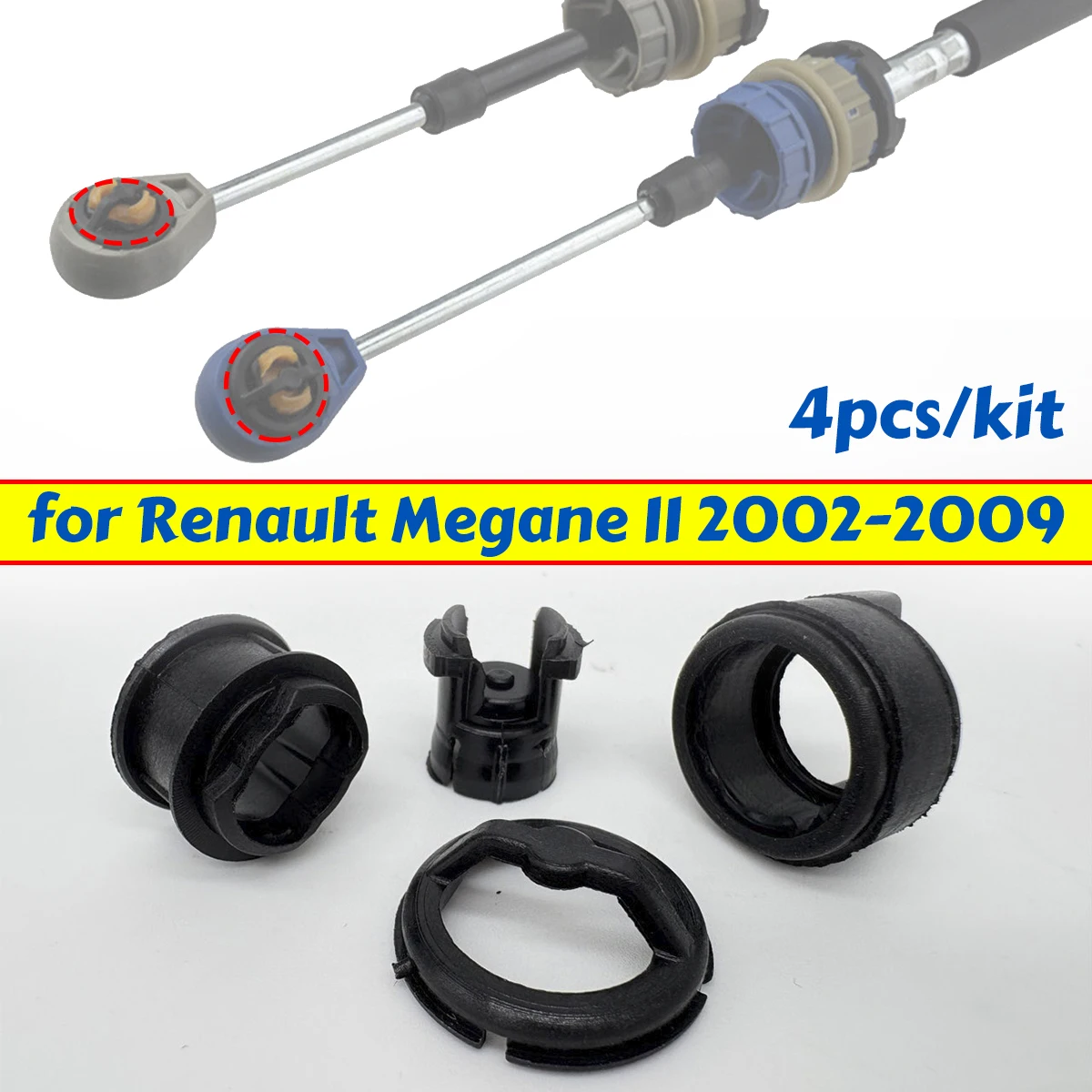 

Gearbox Selector Shift Lever End Linkage Connector Bushing Repair Kit for Renault Megane II 2002-2009 7701474701 Replace Parts