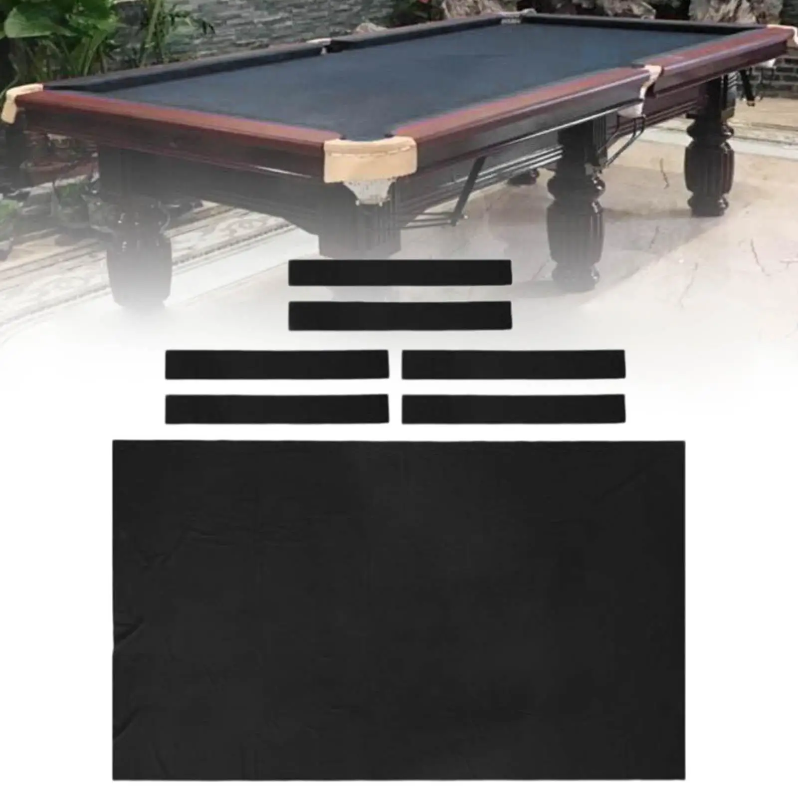 Biliar kolam renang taplak meja pra-potong Snooker kain flanel dan 6 buah strip wol campuran kolam renang meja bantal Set dalam ruangan kolam renang taplak meja