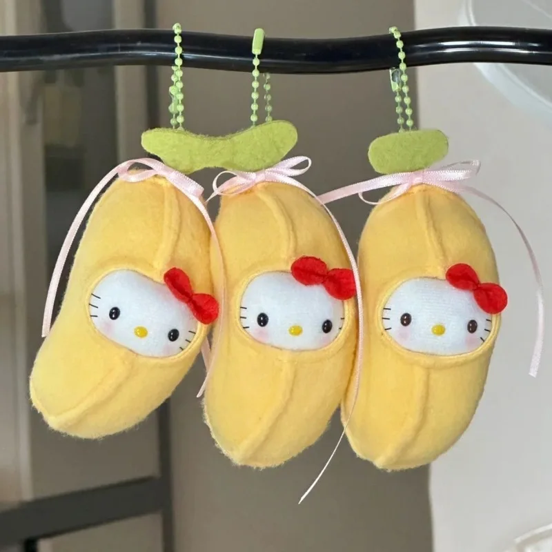 

Аниме Hello Kitty плюшевая кукла брелок для девочек милая школьная сумка кулон украшает периферийные игрушки Banana Kitty pp хлопковое наполнение подарок