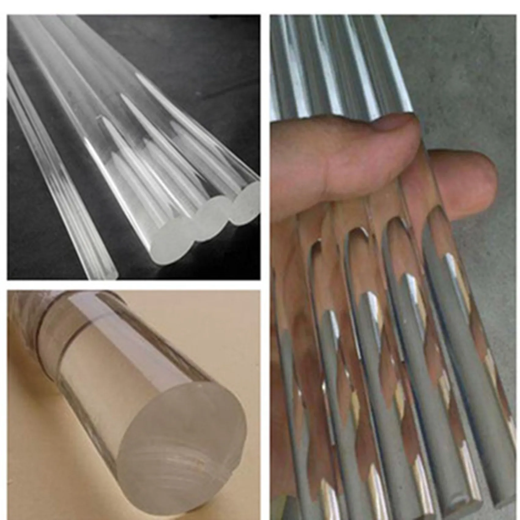 Y50A-3Mmx250mm شكل دائري قضيب أكريليك صلب Pmma مقذوف بار واضح 4 قطعة