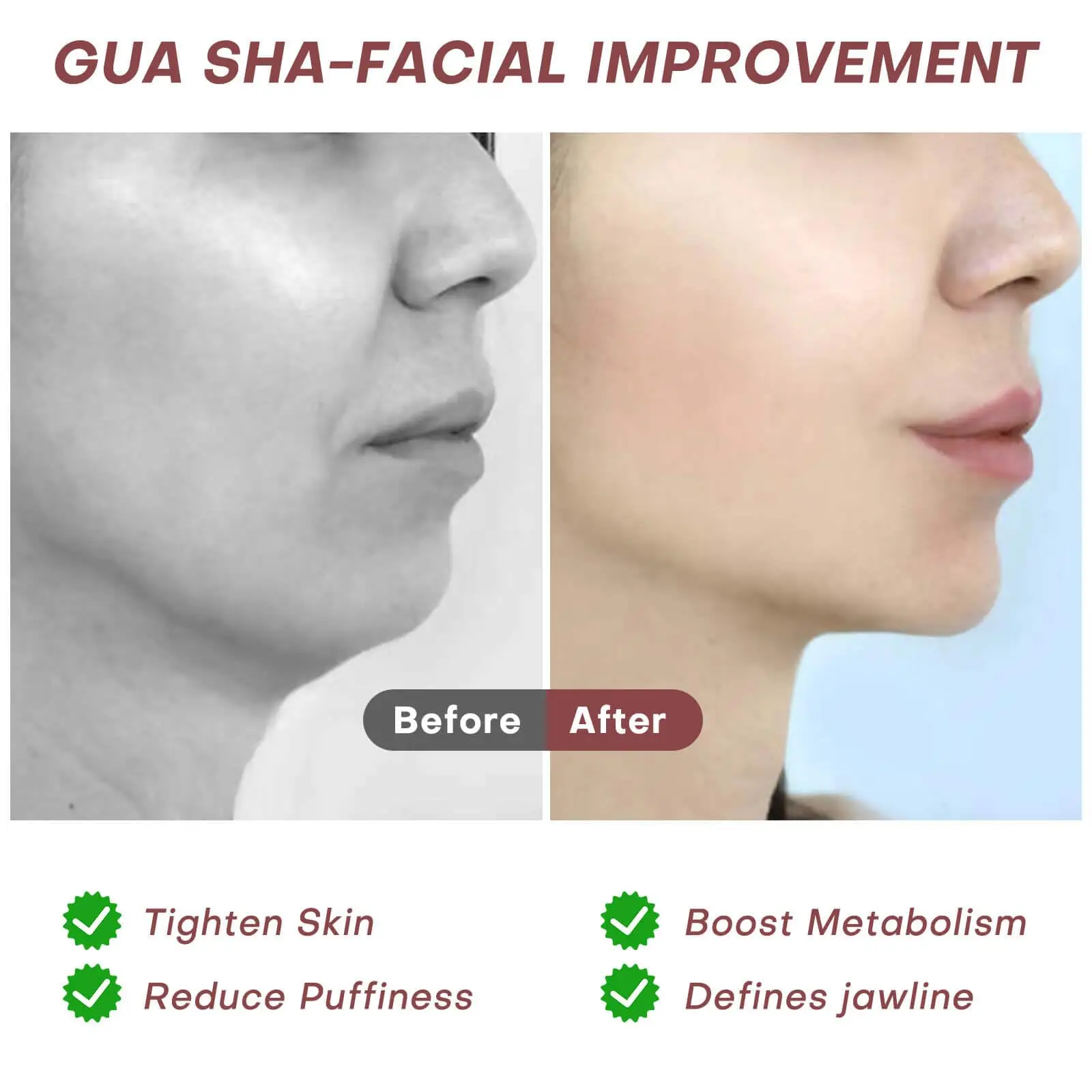 Herramientas faciales Gua Sha de acero inoxidable para apretar la piel, masaje de corazón, herramienta de belleza Guasha para cuerpo, ojos, cuello, masajeador