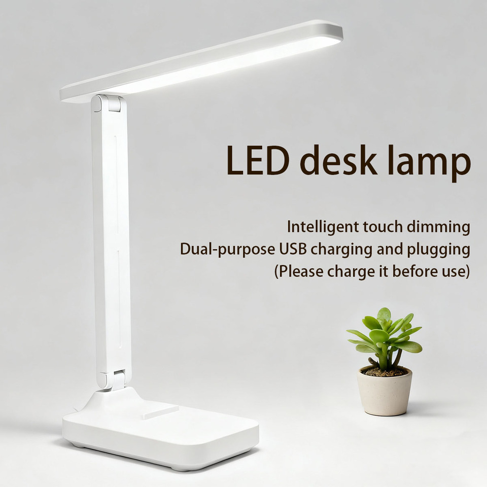  LED Desk Lamp 3 Levels Dimmable Touch Night Light USB Rechargeable Eye Protection Foldable Table Lamp For Bedroom Bedside Desk 