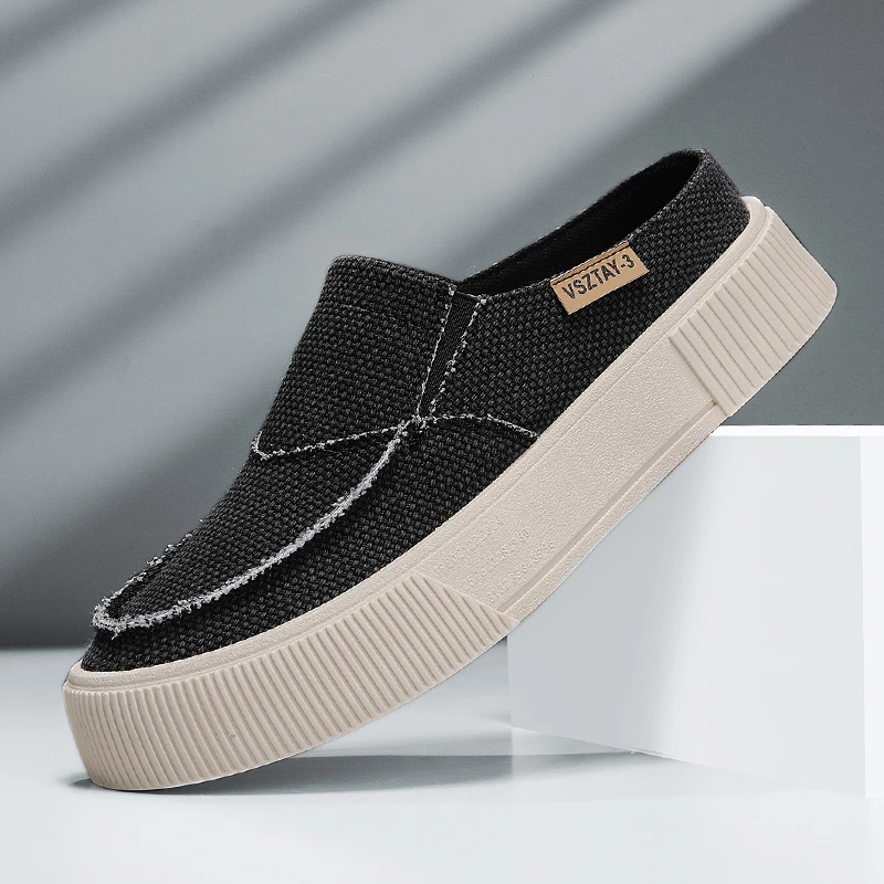 

Мужские полутапочки на платформе, летняя модная повседневная обувь, удобные дышащие кроссовки, легкая прогулочная обувь, лоферы без шнуровки