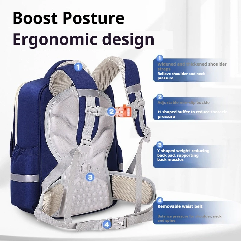 Luxury British Kids Backpack Primary Students Schoolbags Spine Protection Rucksack Waterproof Breathable Daypack Large Book Bag
