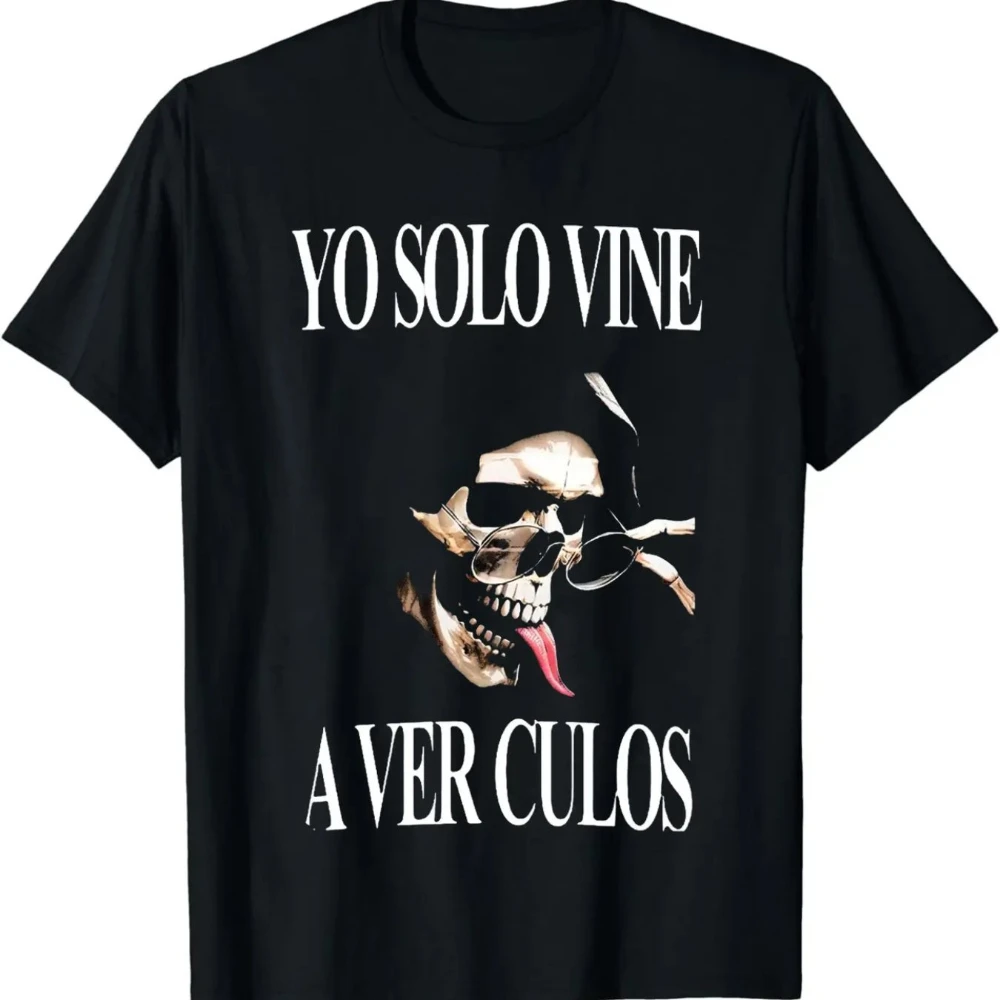New 2026 Men'S T-Shirt Made of Featuring A Y2K Streetwear Design with A Skull The Phrase I Just Came To See Butts' Printed on It