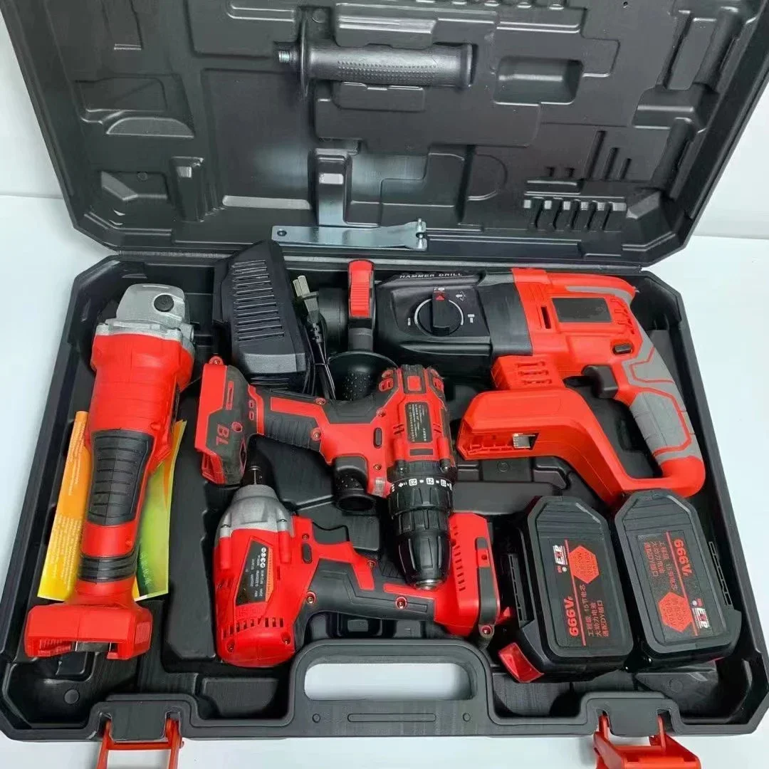 ส่วนลดใหญ่!!! MKT COMBINATION Power Tool 4 ชุด ชุดเครื่องมือ 20 V สว่านไร้สายแบตเตอรี่ DIY สําหรับขาย