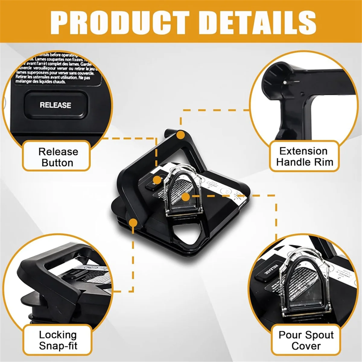 

Замена крышки блендера, совместимая с кувшином на 72 унции, верхняя запирающая крышка блендера, замена крышки BL610