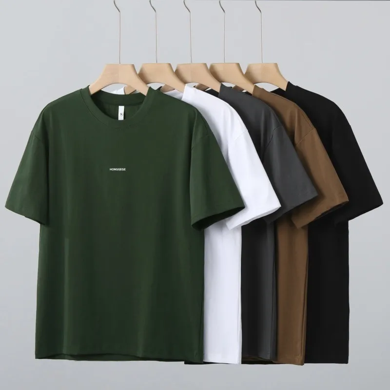 Men's Versatile Letter Printed Casual Base T-shirt Unisex T Shirt Summer Comfortable Simple Clean Round Neck Short Sleeve Top