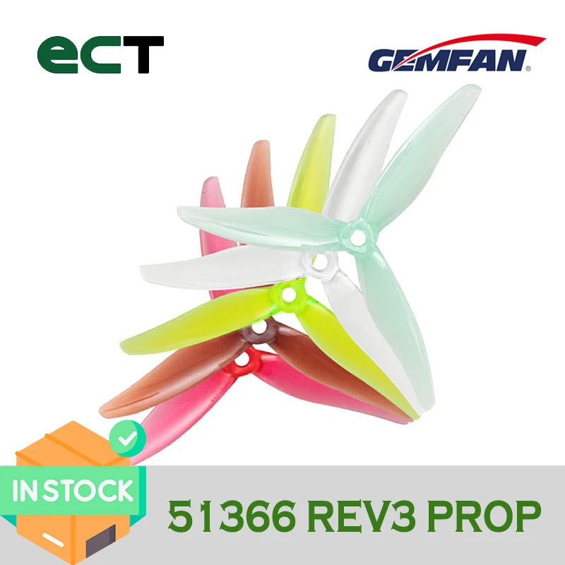 

Gemfan Hurricane 51366 MCK ReV3 Propeller for 6S with High KV 2306 2207 Motors PC Mulitirotor Propellers RC Airplane