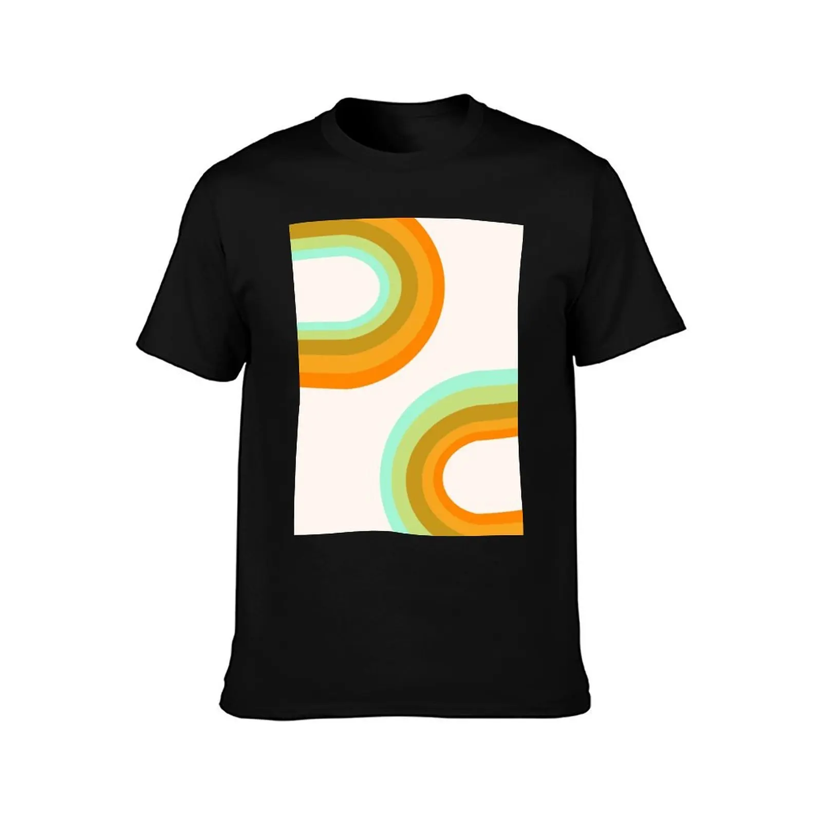 Dy-no-mite - retro vibes 70s style art minimal 1970's throwback rainbow trendy colors T-Shirt