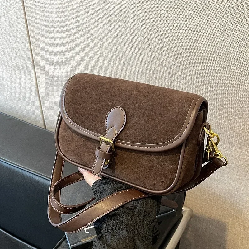 

Buckle Sewing Decoration Fashion Woolen Shoulder Bag Flip Zipper Hasp Exquisite Crossbody Bag 2025 Hot Sale Bags for Women