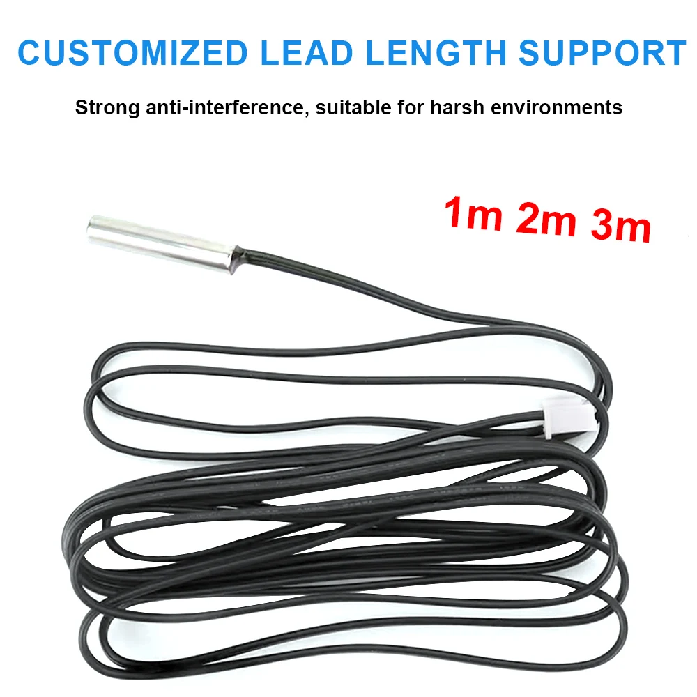 DS18b20 Stainless Steel Waterproof  1/2/3m Thread Temperature Probe Temperature Sensor 18B20 Cable For Arduino