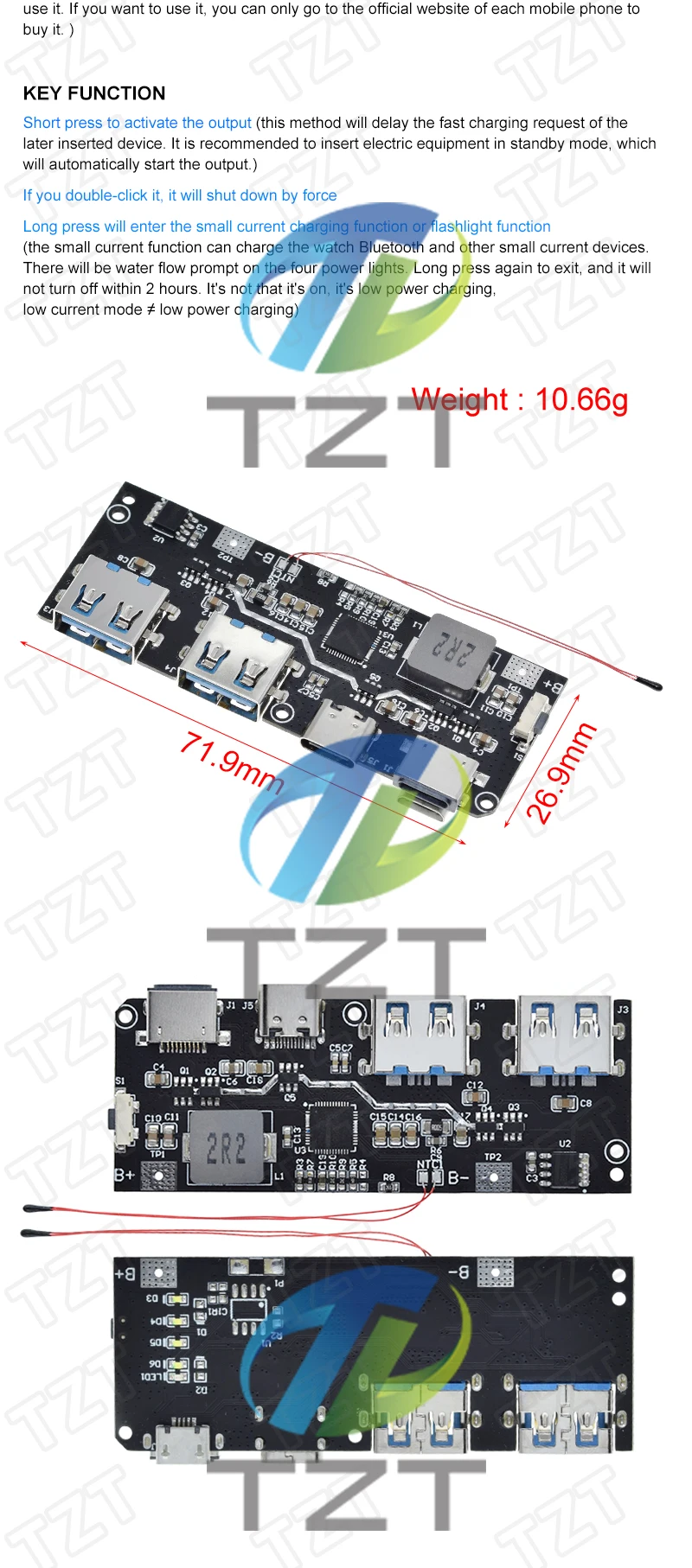 QC 4,0 QC 3,0 LED Dual USB 5V 4,5 A 22,5 W Micro/Typ-C USB Mobile power Bank 18650 Lade Modul Temperatur/Schaltung Schutz – Detail 5