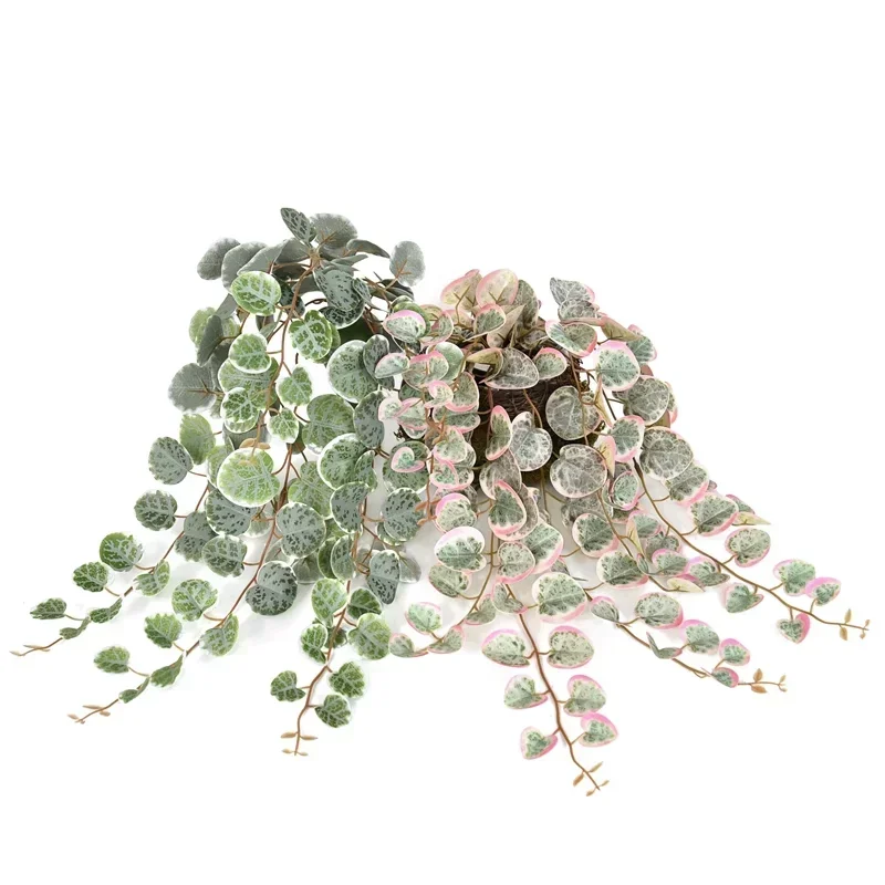 47cm 3D Printing Simulation Money Leaves Green Plants Vines Shopping Mall Decoration Artificial Plant Eucalyptus Leaf Vine