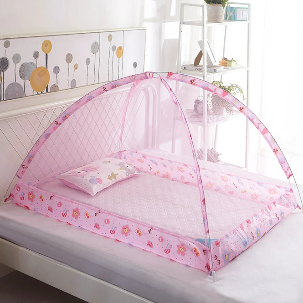 Foldable Kids Baby Summer Bed Room Netting Canopy Bedding Dome Tent Mosquito Net Mesh Fabric Border Decor Insect Prevention